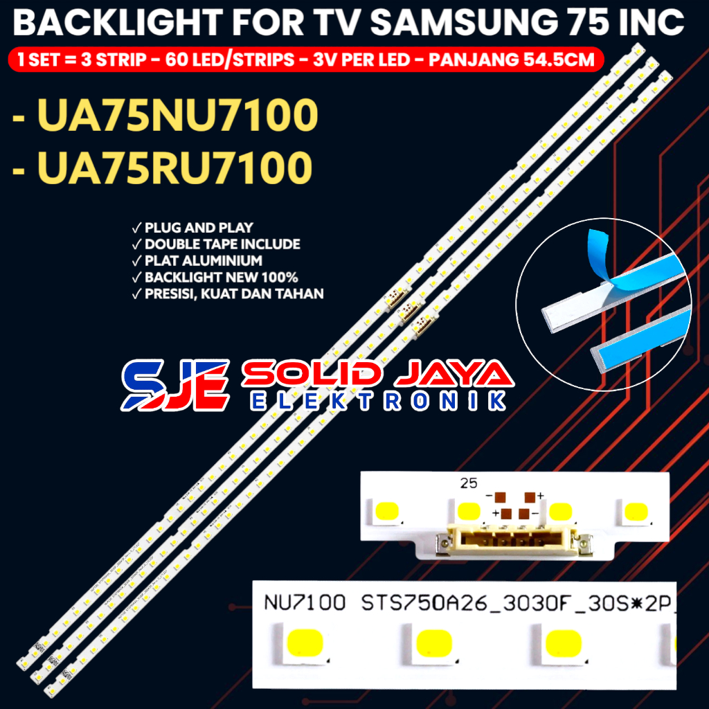 SAMSUNG 75 INCH TV BACKLIGHT UA75NU7100 UA75NU7100K UA75RU7100 75NU7100 75RU7100 75NU BL LED LAMP