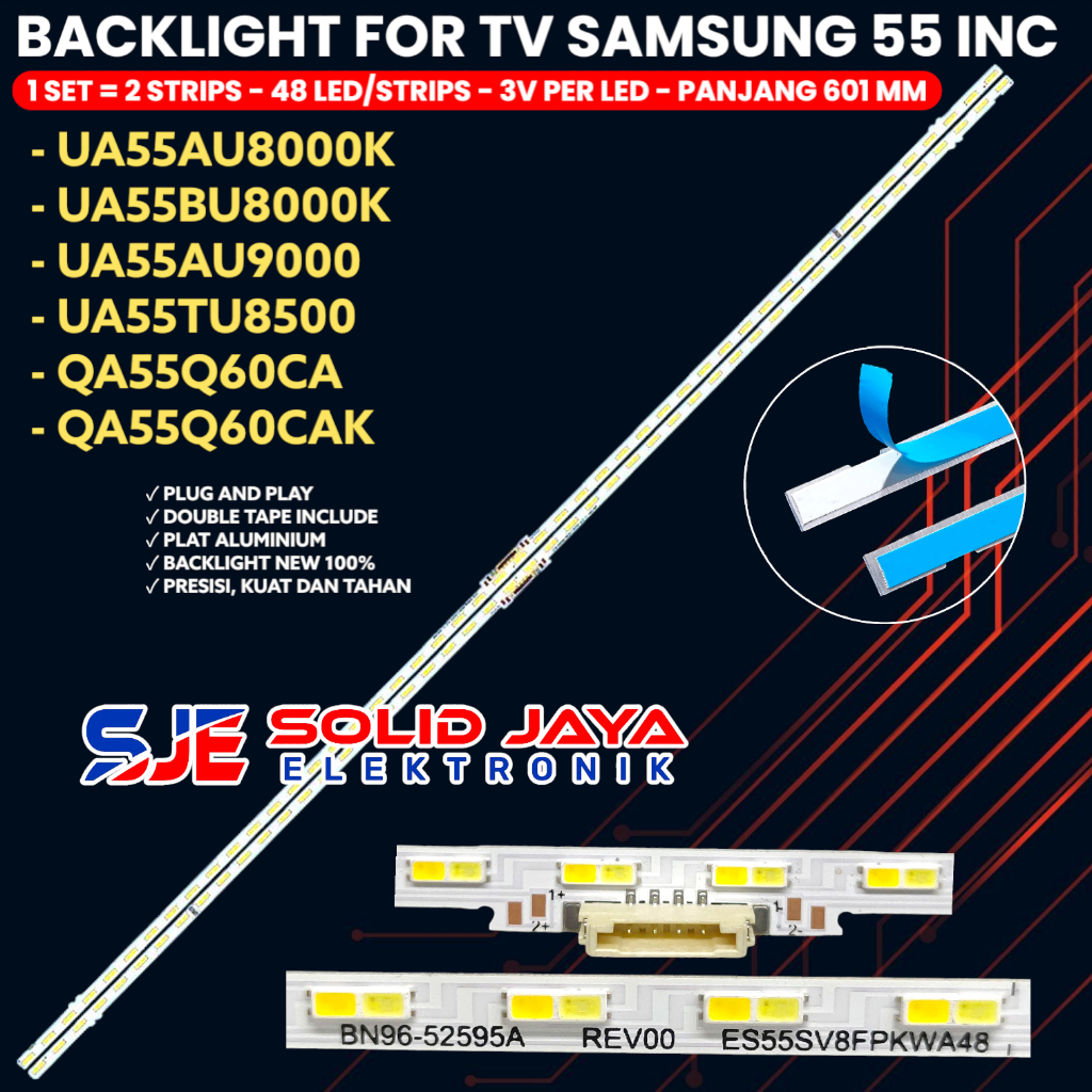 SAMSUNG 55 INCH TV BACKLIGHT UA55AU8000 UA55BU8000 UA55AU9000 UA55TU8500 QA55Q60CAK QA55Q60CA