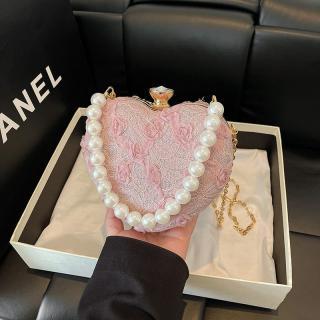 G3220 ELEGANT HEART CLUTCH สําหรับปาร์ตี้นําเข้า LOVE GLITTER PARTY BAG