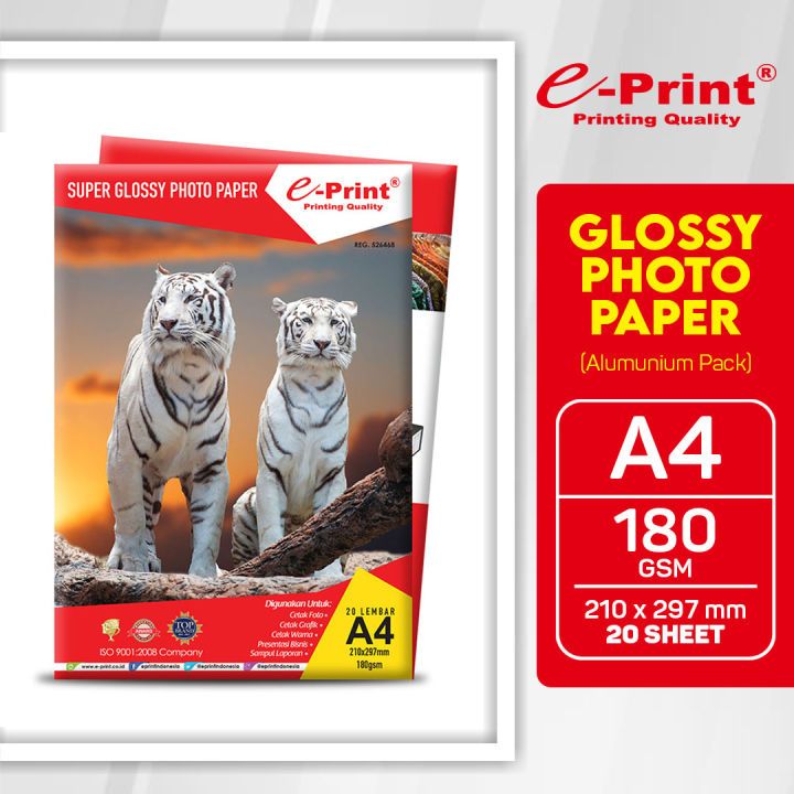 กระดาษภาพถ่าย Super Glossy a4 180gsm