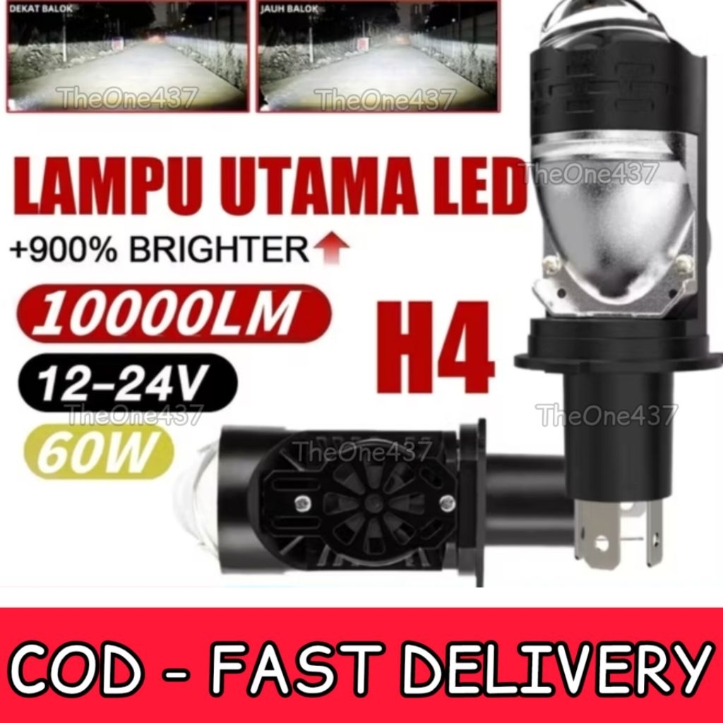 H4 MINI BILED PROJECTOR BLUE LENS LED LAMP