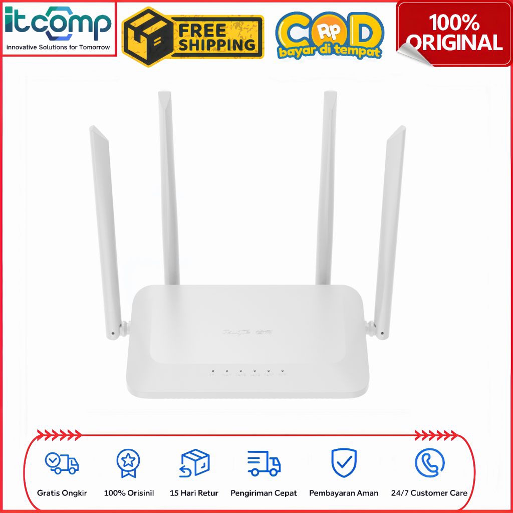 Ruijie RG-EW1200 Wi-Fi 5 Dual Band 5 พอร์ต Gigabit Mesh Home Router