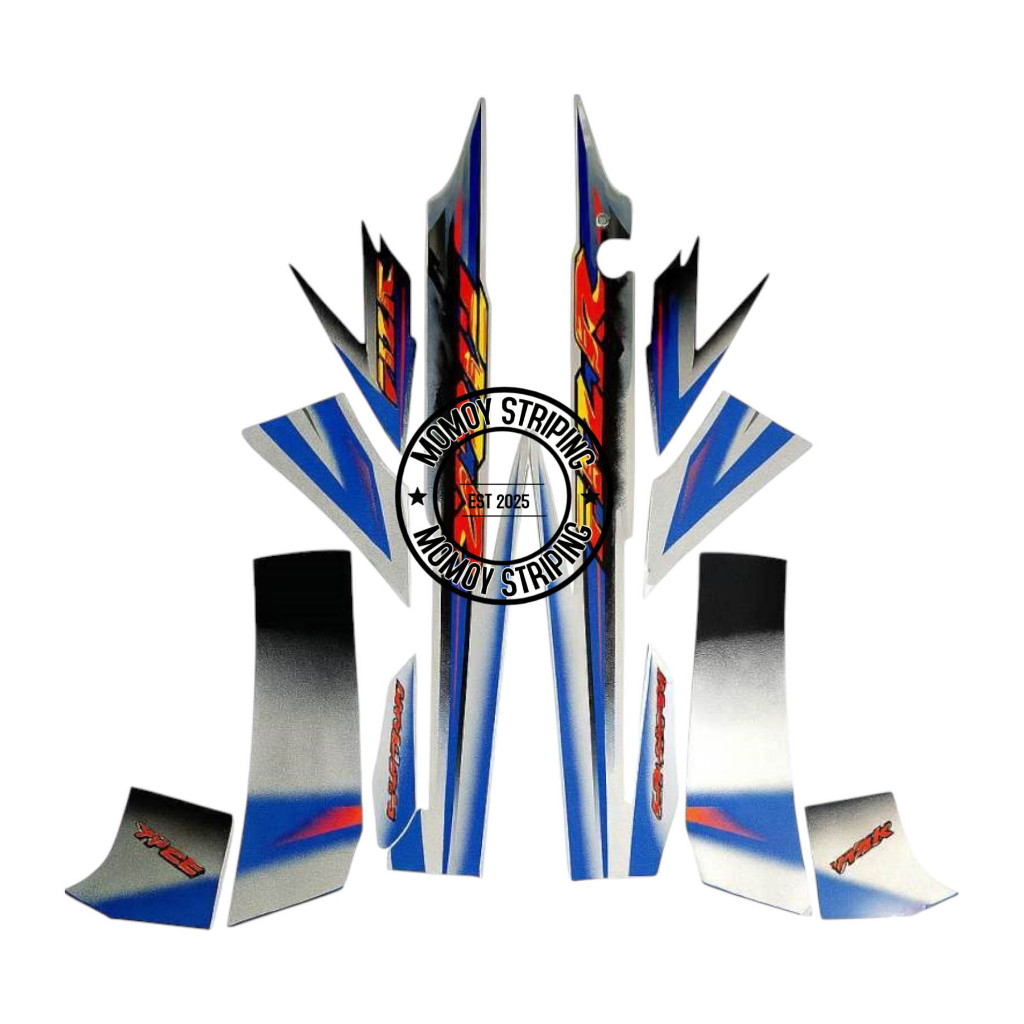 BEST YAMAHA F1ZR 2003 BLACK SILVER STRIPING STICKER