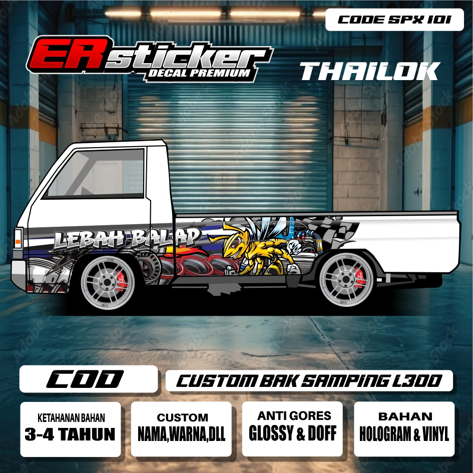 สติ๊กเกอร์ DECAL L300 SIDE BACK THAILOOK BEE / SPX 101-110 ฟรีชื่อที่กําหนดเองและสติ๊กเกอร์