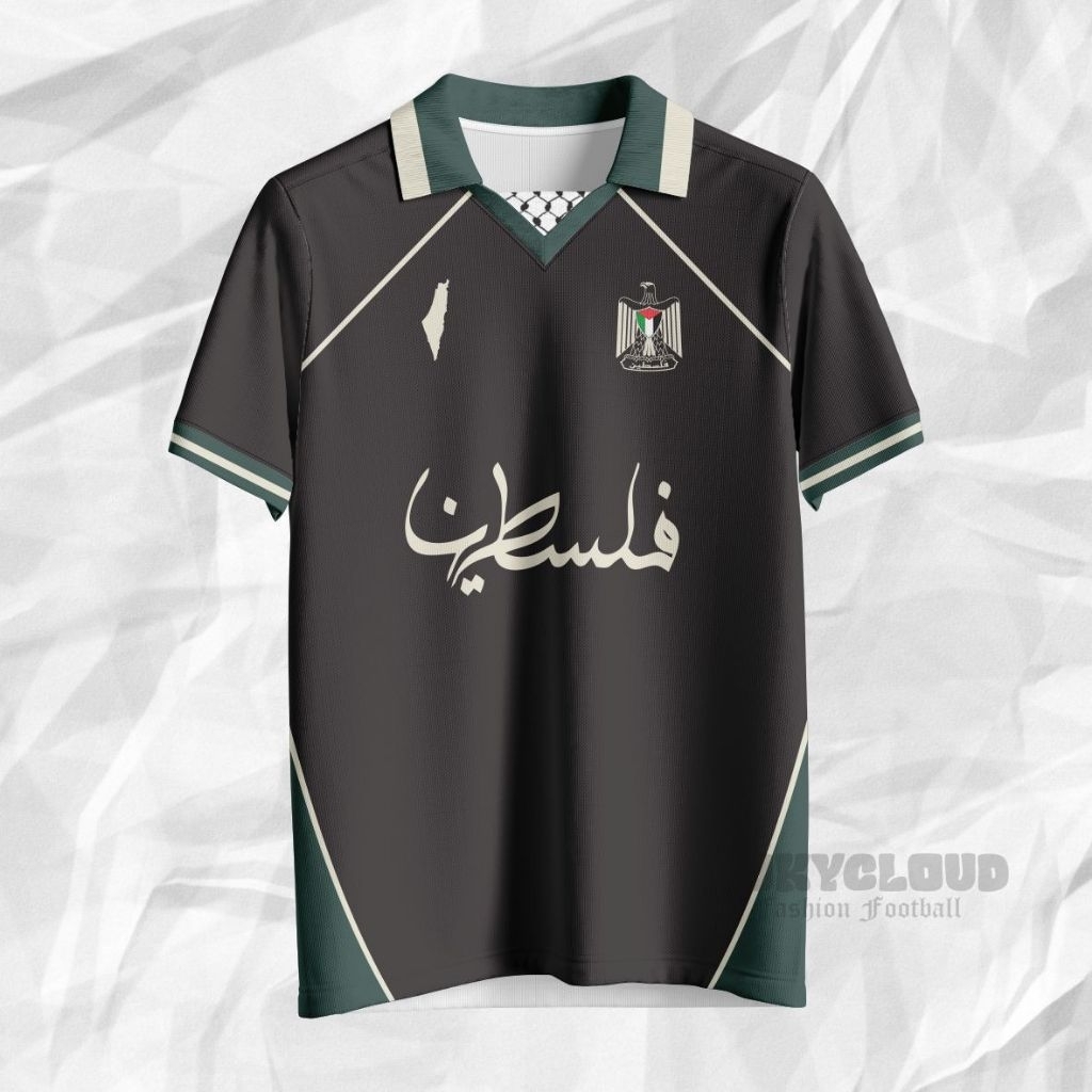 PALLESTINE RETRO JERSEY เสื้อฟุตบอลสีดํา // MINI SOCCER JERSEY