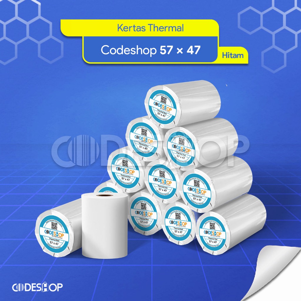 GOOD THERMAL PAPER 57X47 MM - THERMALT CASH REGISTER ROLL 57X47MM สีดํา (ขายปลีก)