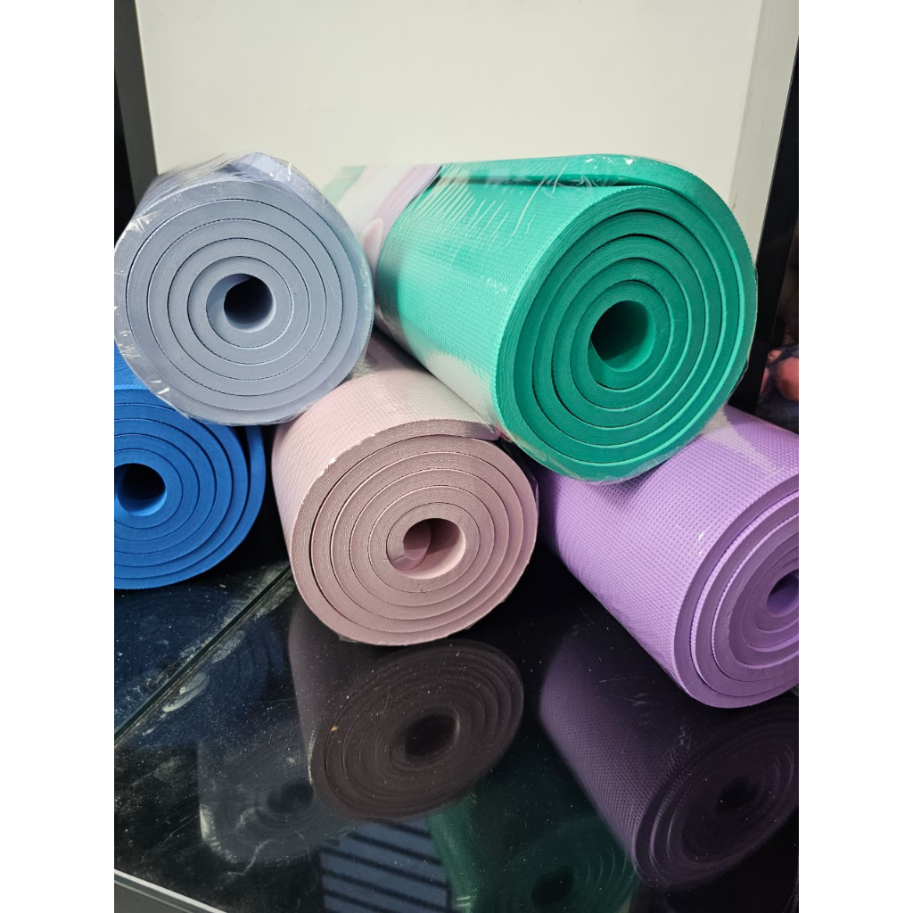 HIJAU UNGU YOGA MATT เสื่อโยคะสีเขียว เทา น้ําเงิน ขาย สีม่วง มีกระเป๋าตาข่าย คุณภาพดีมาก