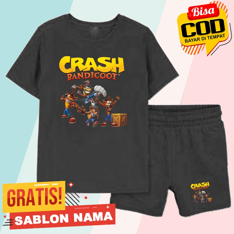 ชุดเสื้อยืดเด็ก CRASH BANDICOOT / CRASH BANDICOOT เสื้อผ้าเด็กชายและเด็กหญิง - การพิมพ์ชื่อฟรี