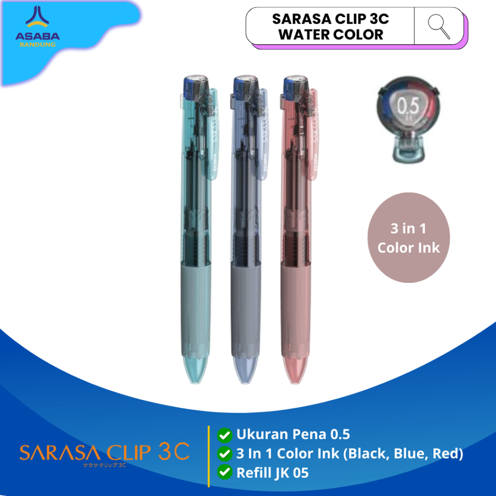 Asaba Bandung - Sarasa Clip 0.5 สีน้ํา / Sarasa Limited / Sarasa Sanrio / Sarasa 0.5