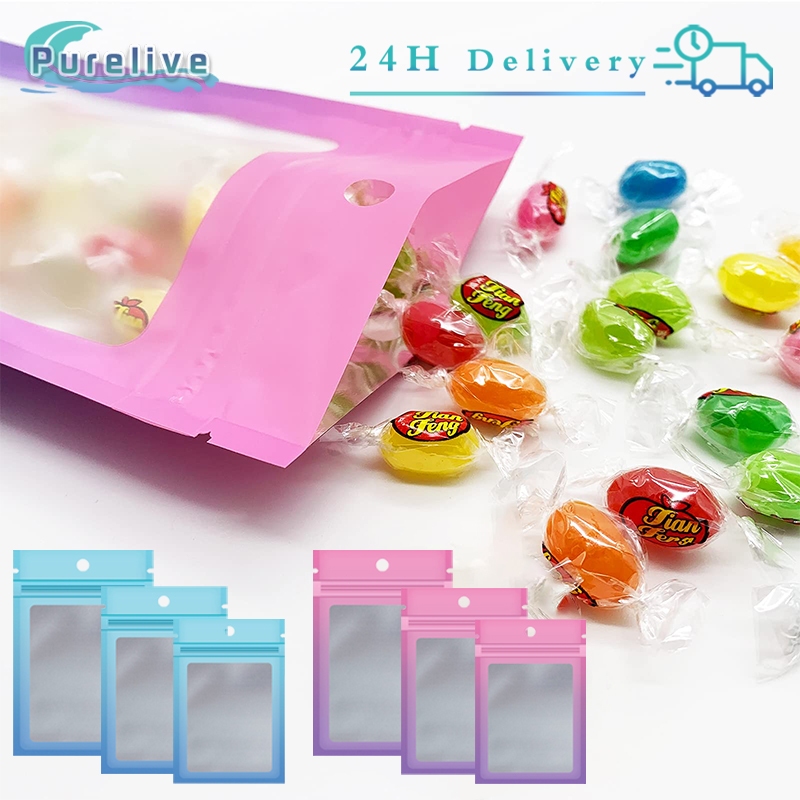 100 ชิ้นของที่ระลึก Ziplock กระเป๋าอลูมิเนียมฟอยล์ Ziplock นํากลับมาใช้ใหม่ได้