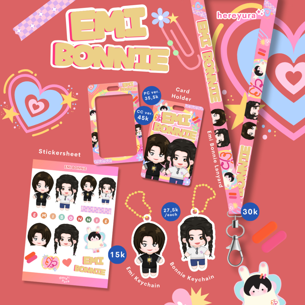 EmiBonnie Card Holder Lanyard สติกเกอร์พวงกุญแจ Mascot GMMTV Emi Bonnie Any