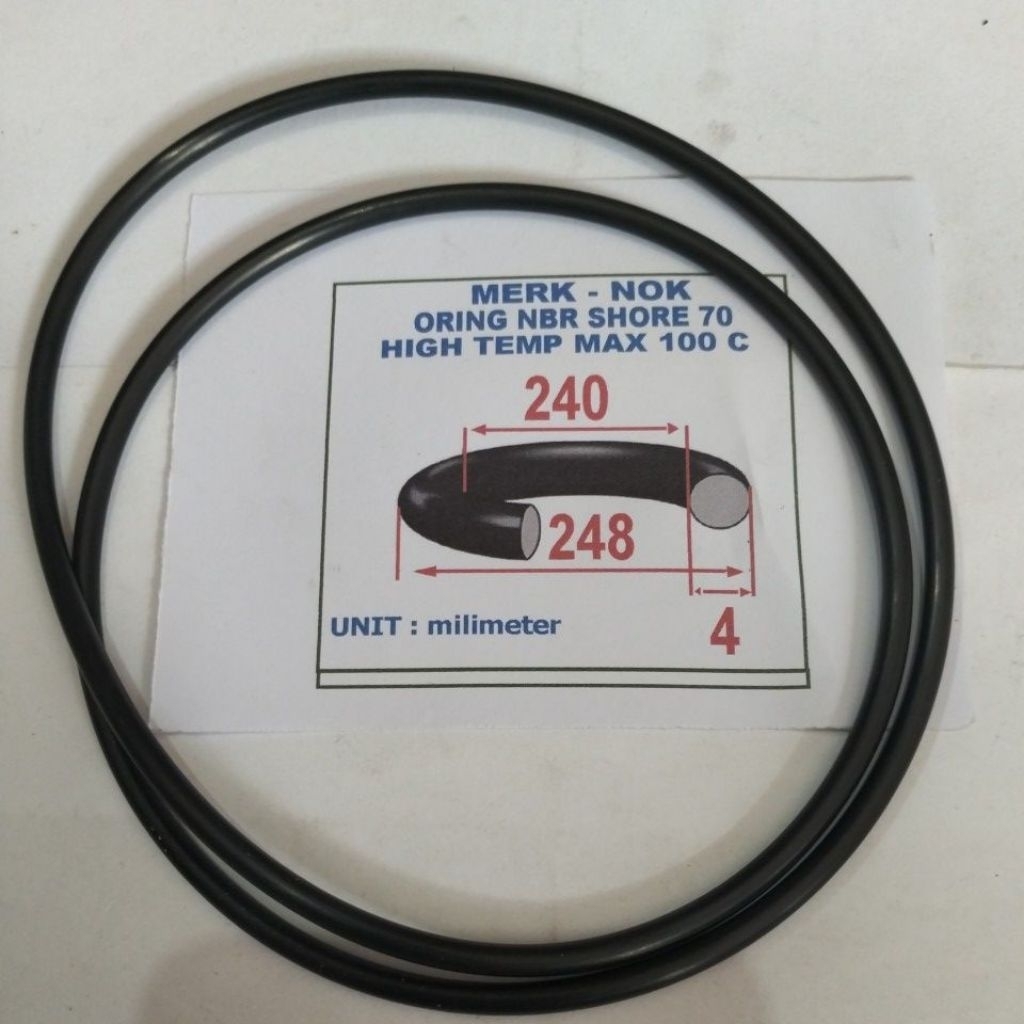 Oring 4 x 240 x 248 mm NBR hore 70 max temp 100 ทนน้ํามัน
