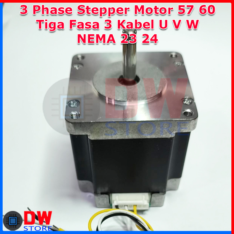 MESIN 3 เฟส Hybrid Stepper มอเตอร์ 60 57 Nema 24 Nema 23 3 เฟส 3 สาย UF Dynamo Hybrid Stepper สําหรั