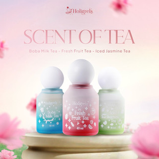 HOLIGRELS Extrait de Parfume  – Tea Series | Parfum Wangi Teh Unik EDP Ekstrait Viral Tahan Lama 12 jam Unisex Cewek Cowok (Boba Milk/ Jasmine /Fruit)