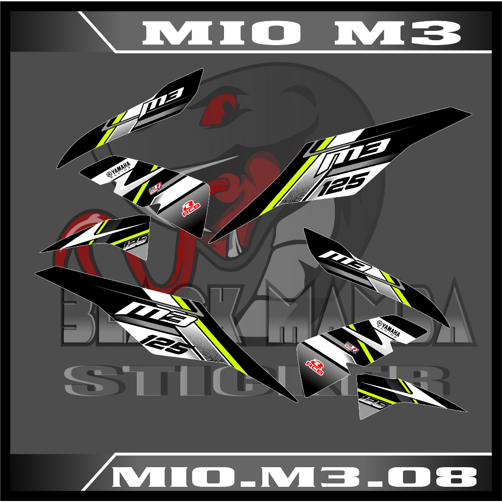 MIO M3 Sticker รายชื่อการเปลี่ยนแปลงของyamaha สติ๊กเกอร์ STRIPING MIO M3 รหัส 08
