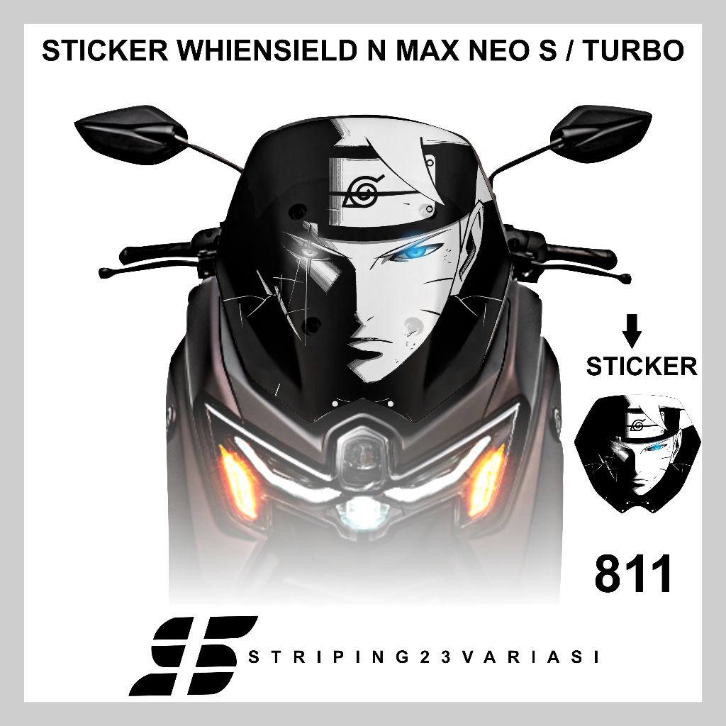สติ๊กเกอร์ติดกระจกหน้ารถ - visor n max neo s - turbo motif เย็นล่าสุด 809 - 816