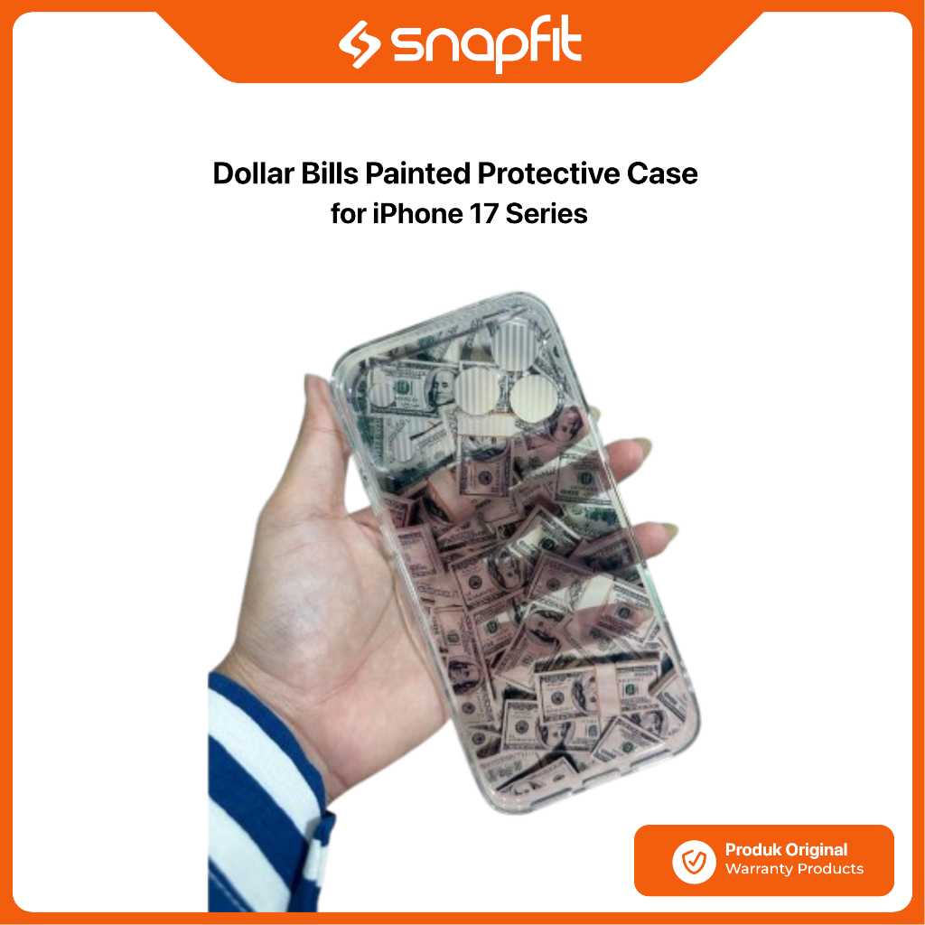 SNAPFIT Case iPhone 17 Pro Max SNAPFIT Dollar Bills Painted Dollar Motif Protective Casing Cover