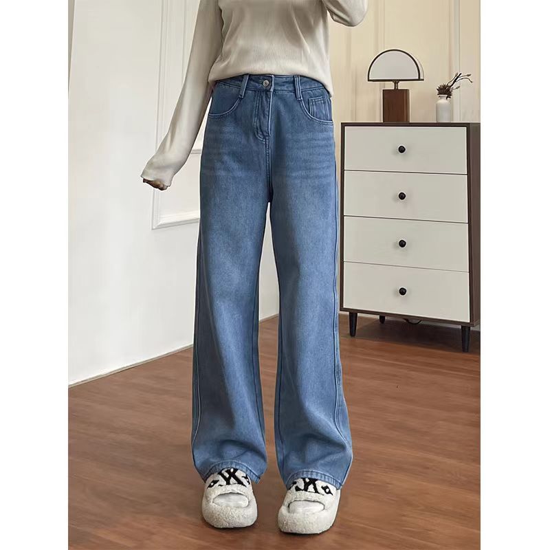 YOYO - Highwaist Bagyy Korean Blue Womens Jeans Loose Womens Jeans