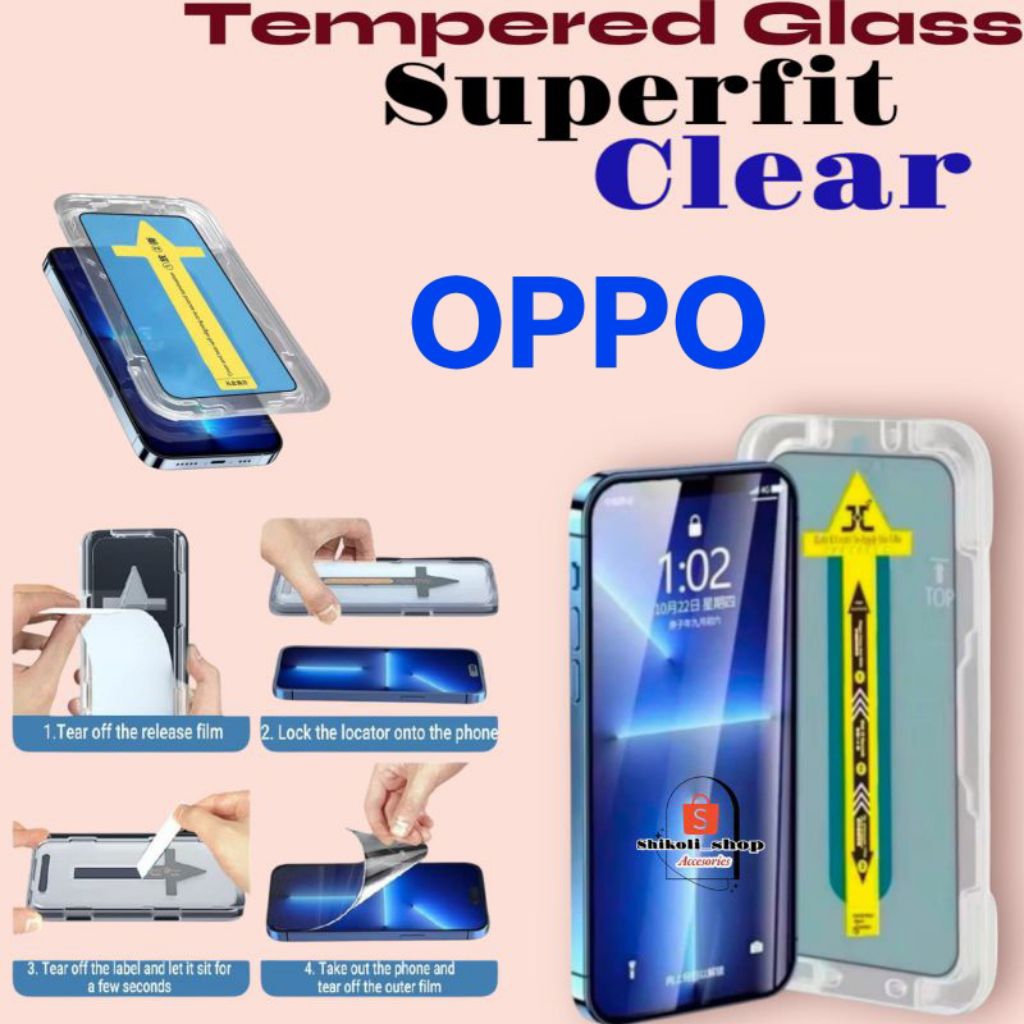 กระจกนิรภัย Superfit Clear Bening Oppo A3 A3x A3s A5 A5s A7 A7n A7x A8 A9 A11 A11k A11x A12 A12e A12