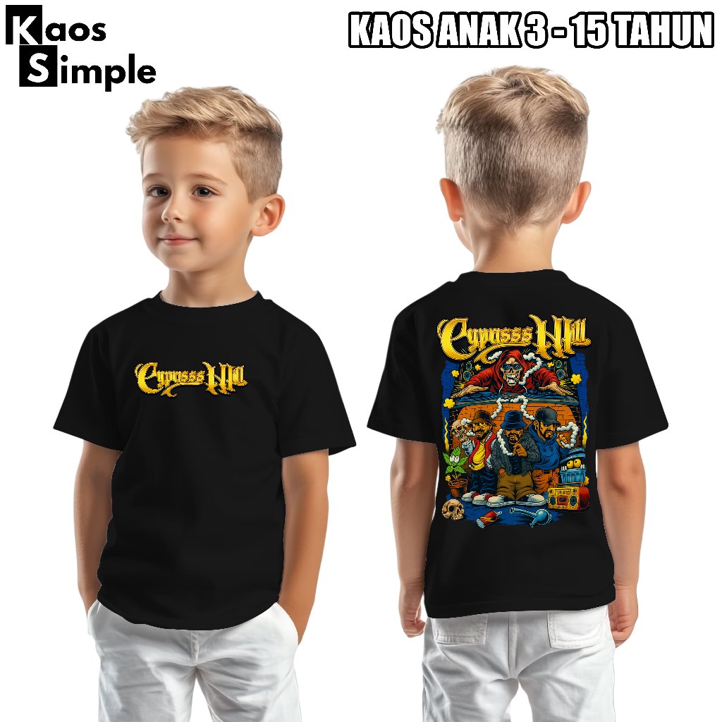 Cypress Hill Kids T-Shirt วัสดุผ้าฝ้าย 100% | แขนสั้น | เสื้อยืดลําลอง ไซส์ SML XL XXL | SHORTSLEEVE