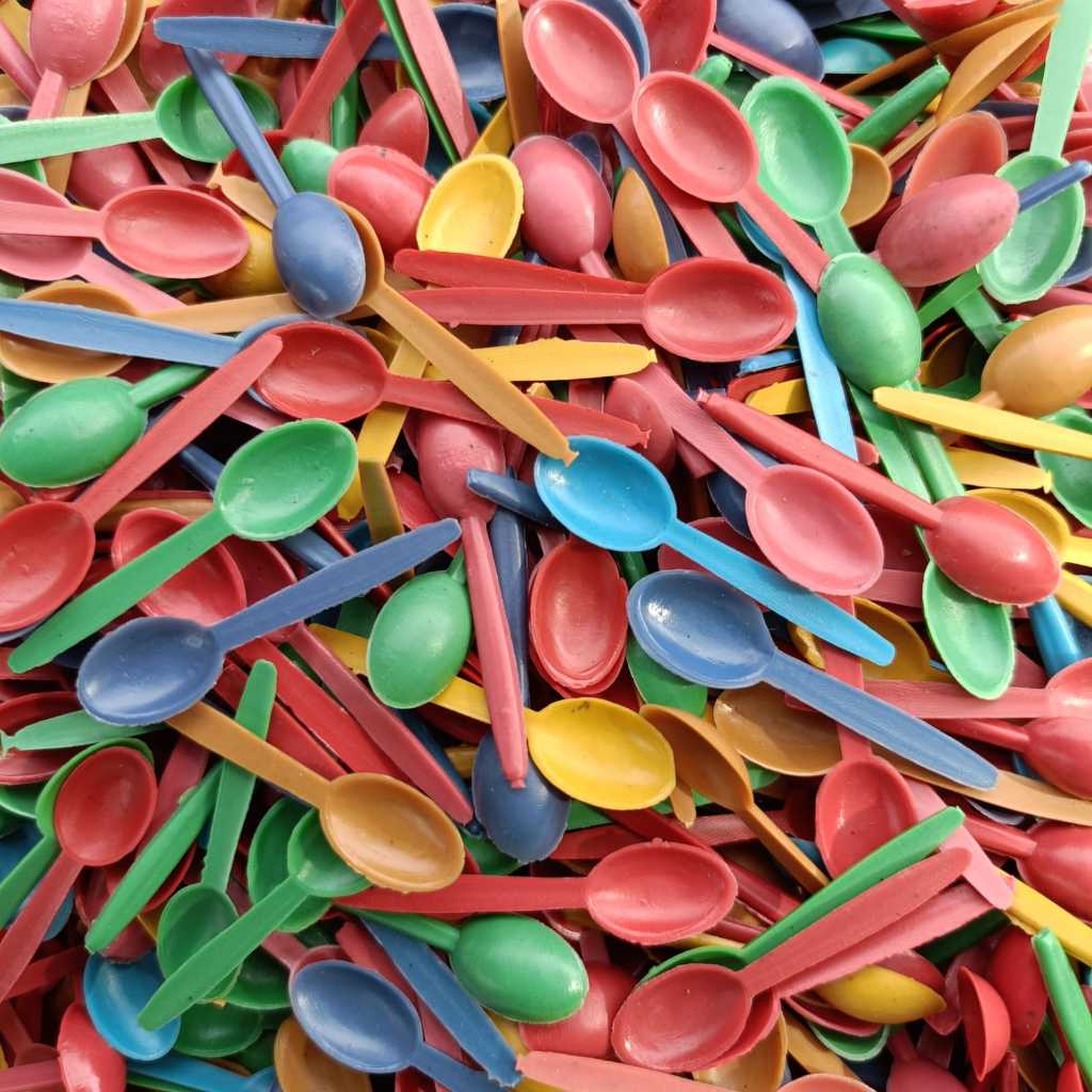 [75 GR] MINI SPOON / SMALL SPOON / MINI PLASTIC SPOON / SERES MESIS SPOON