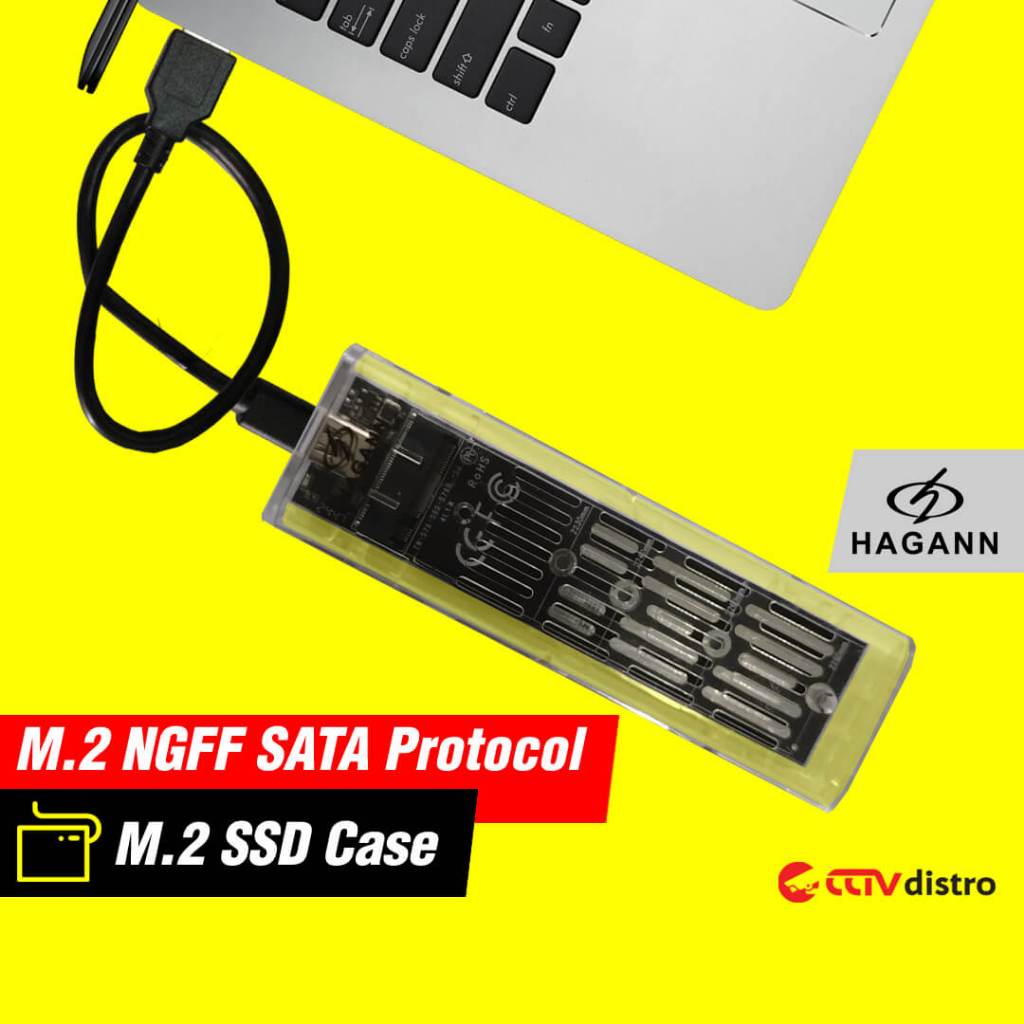 Enclosure M.2 NGFF SATA USB 3.1 Type-C SSD Casing – รับประกัน 1 ปี HAGANN HDA-E43