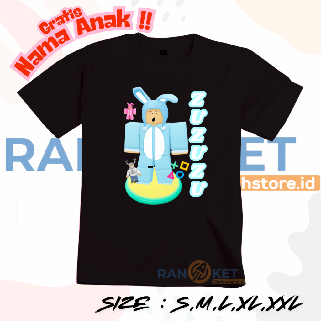Zuzu Roblox Character เสื้อยืดเด็ก | Zuzuzu Roblox Mipan Zuzu เสื้อผ้าเด็กตัวละครฟรี NAME