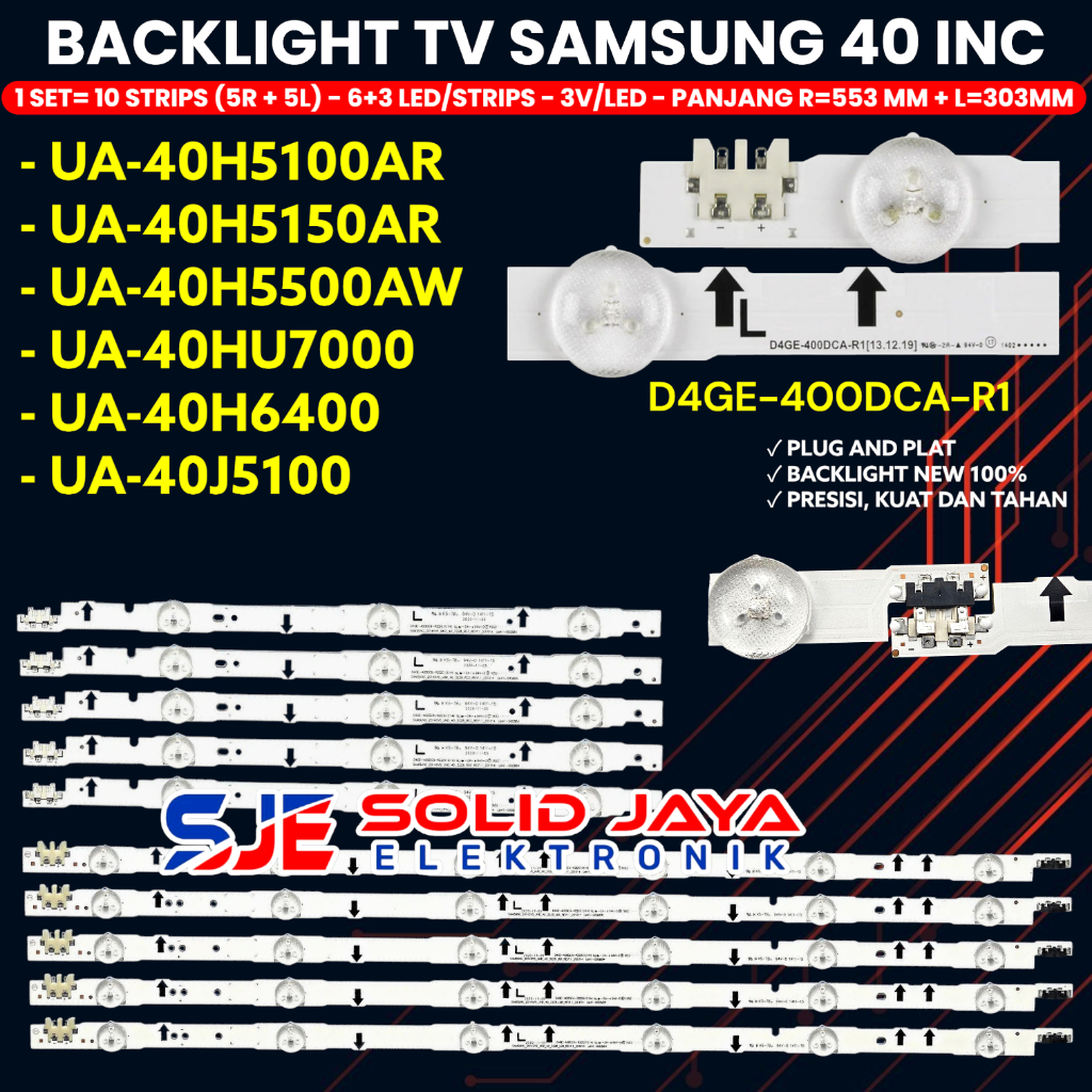 SAMSUNG 40 INCH TV BACKLIGHT UA40H5100 UA40H5150 UA40H5500 UA40H6400 UA40HU7000 UA40J5100 BL 9K 40H