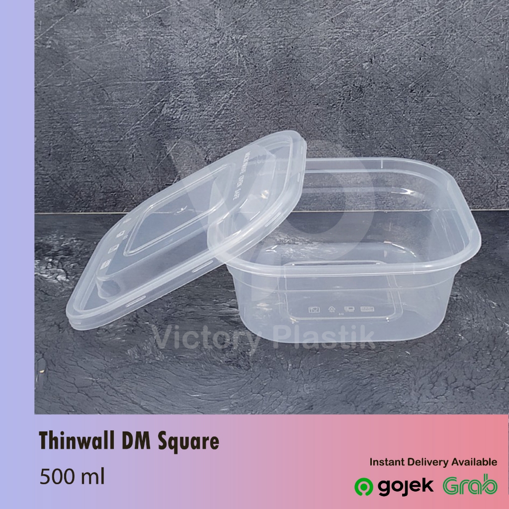 Thinwall Square/Box SQ 500 ml กล่องอาหารพลาสติก
