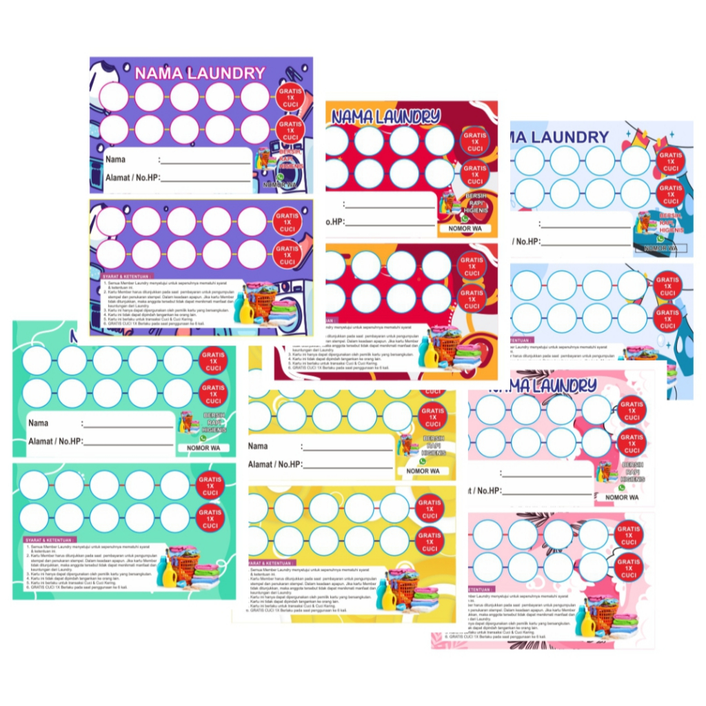 LAUNDRY COUPON, LOYALTY CARD, LAUNDRY MEMBER CARD, LAUNDRY VOUCHER