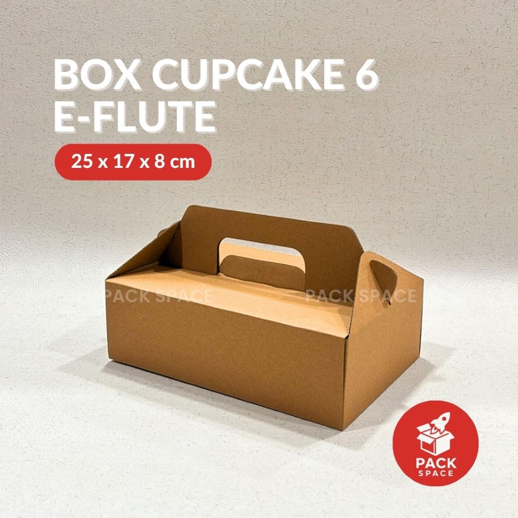 E-Flute Gable Box / Carrying Box / Cupcake Box 25.5x17x8 CM