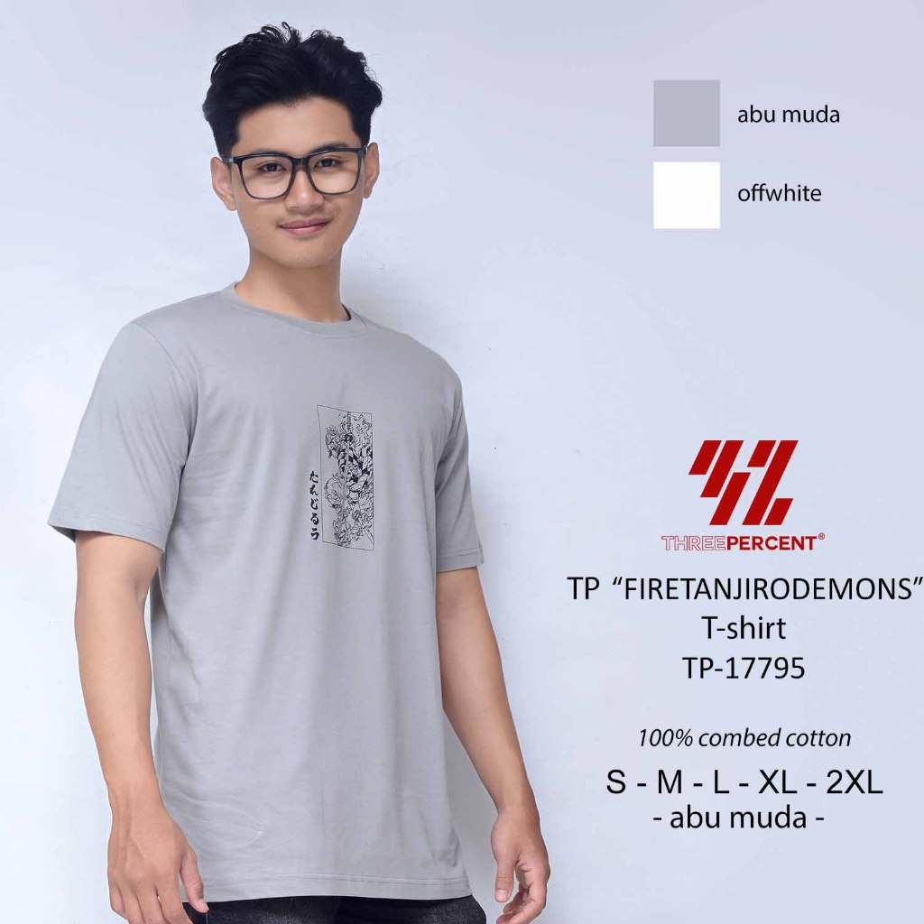REPLACEMENT / THREE PERCENT / 3% / DISTRO เสื้อยืดผู้ชายเสื้อยืดผ้าฝ้าย COMBED 30S SHORT SLEEVE TP-1