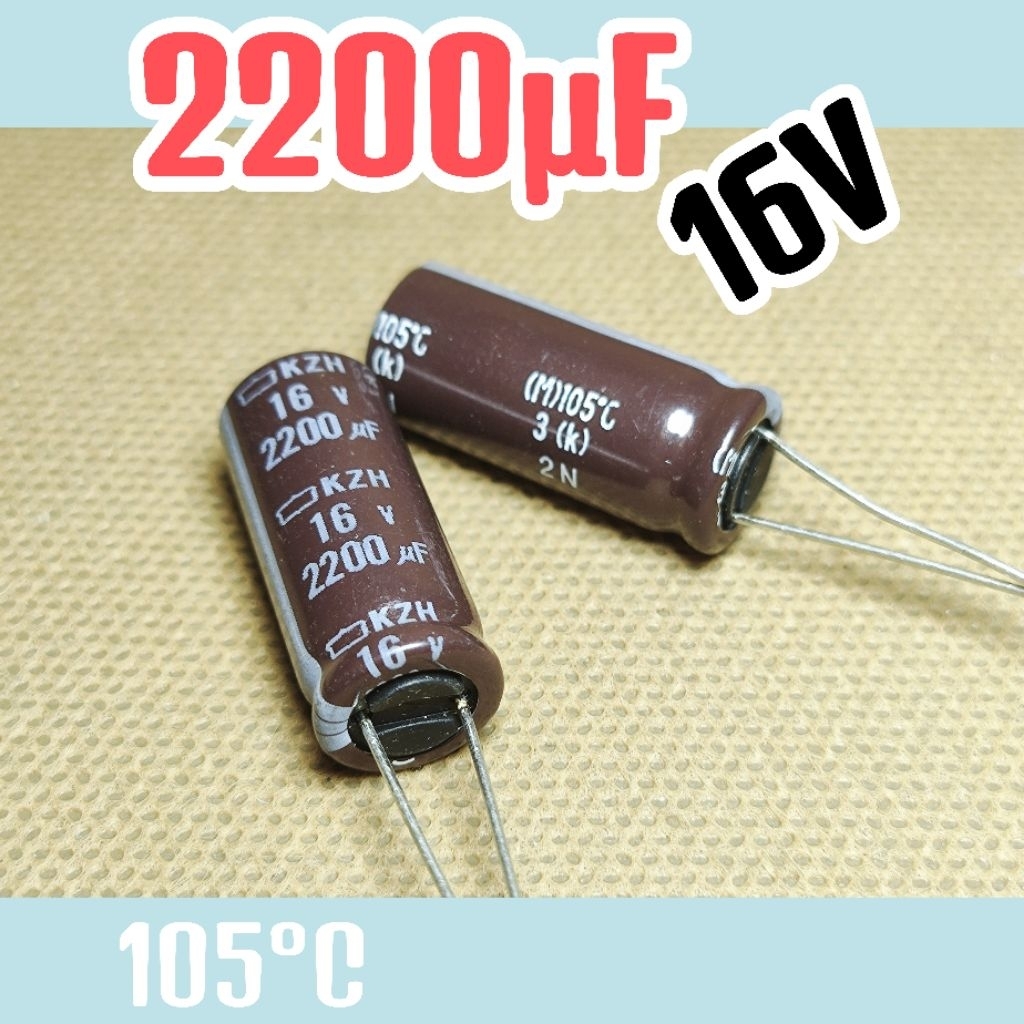 ตัวเก็บประจุตัวเก็บประจุ elco elco 16v 2200uf 16v 2200 uf 16v 16volt ORIGINAL