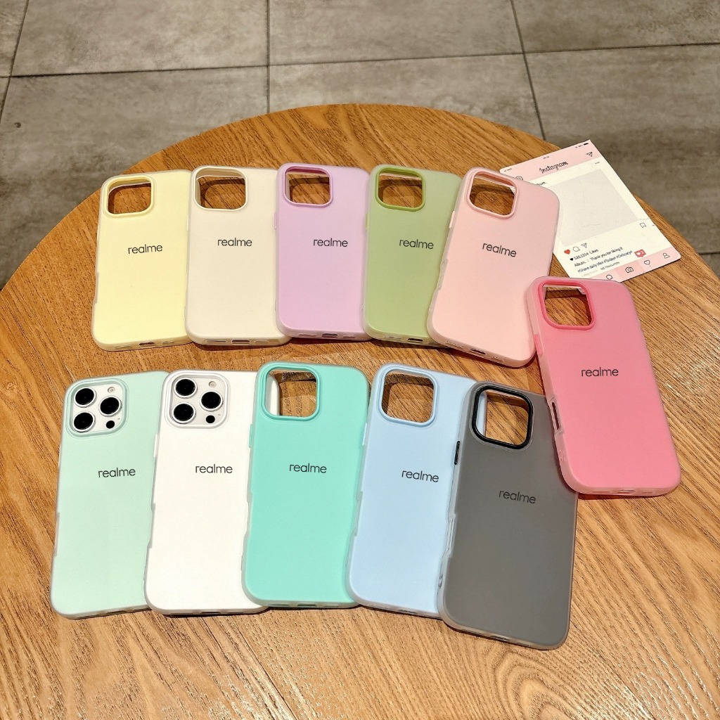 โลโก้ - Jelly Color Case 2 in 1 Case Realme C1 C2 5 5I 5S 14 14T C11 C15 C17 7I C20 C20A C21Y C25Y C