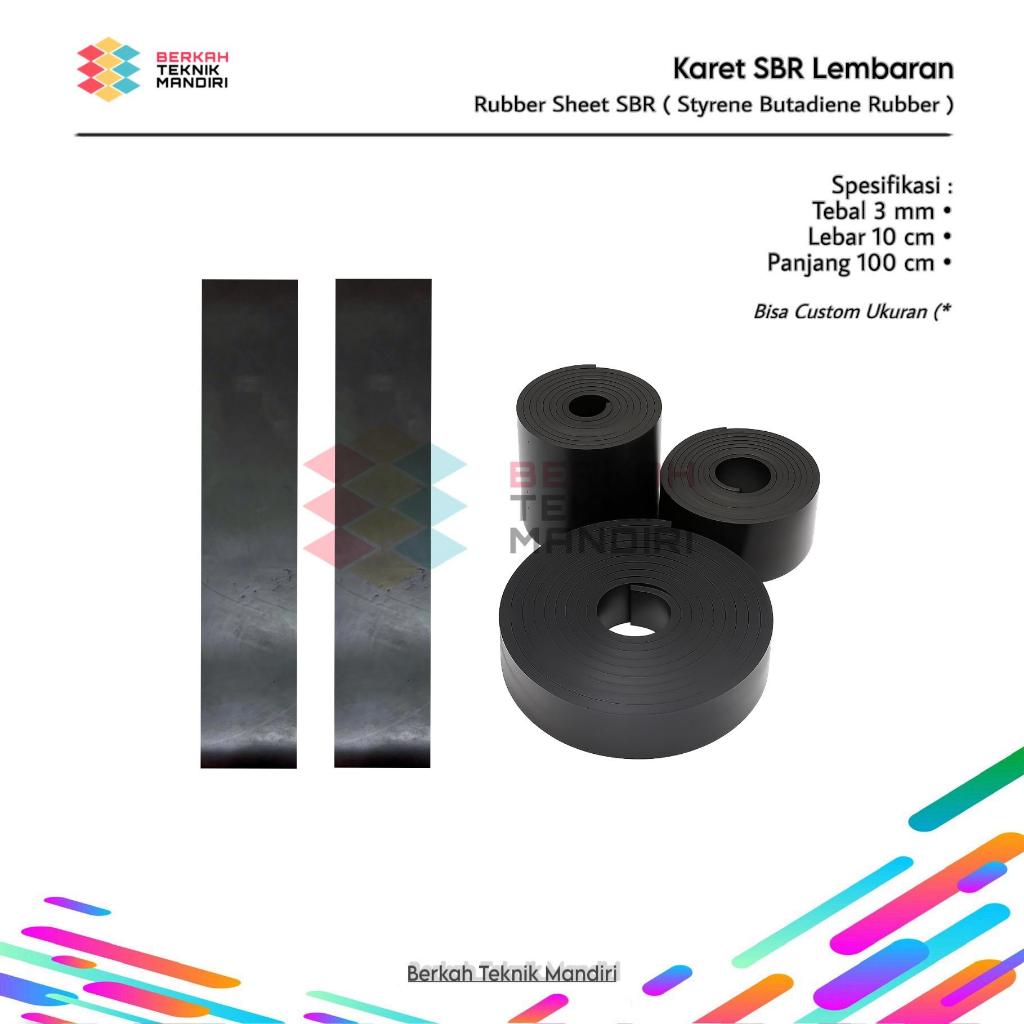 SBR Rubber Sheet 3 mm x 10 cm x 100 cm Rubber Sheet SBR (ยางหนาแน่น) สามารถปรับแต่งได้ขนาด
