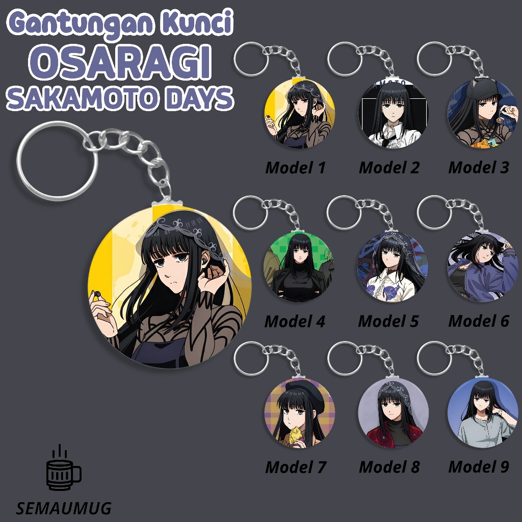 GANTUNGAN OSARAGI SAKAMOTO DAYS พวงกุญแจน่ารักอะนิเมะรอบพวงกุญแจของขวัญพิมพ์ที่กําหนดเอง