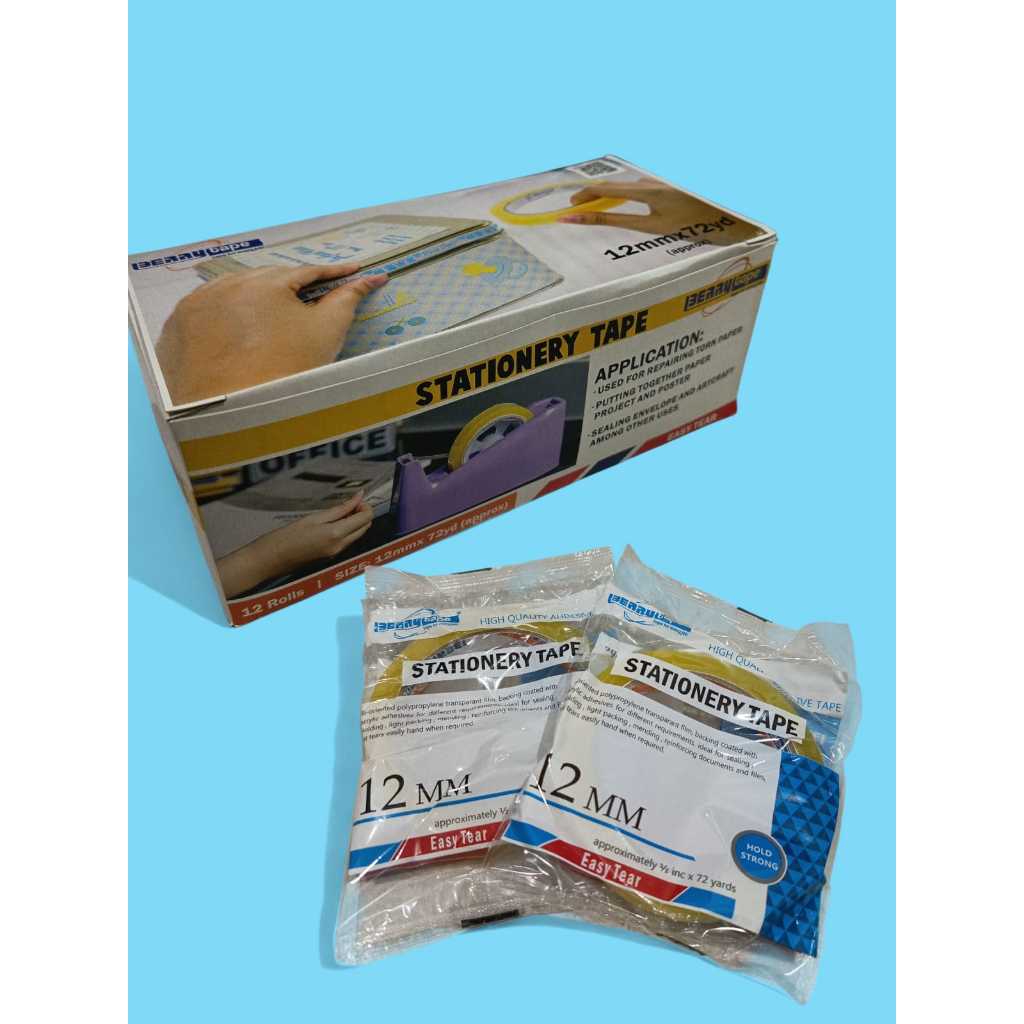 (1 ชิ้น) BERRY INSULATION 12MM X 72YD 1/2 X 72 STATIONERY TAPE