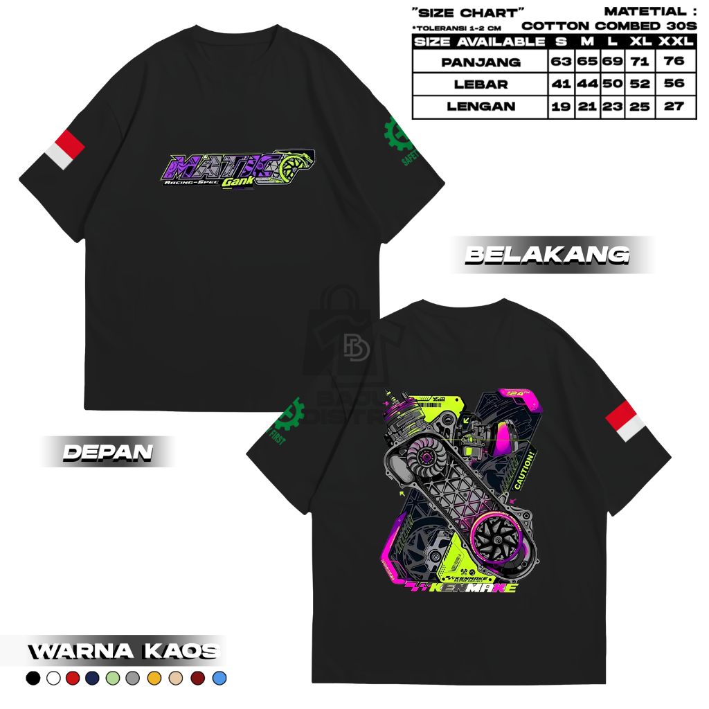 KATUN MATIC GANK KENMAKE T-SHIRT - เสื้อยืด Automatic gang distro - เสื้อยืดผู้ชาย - เสื้อยืดเท่ๆ - 