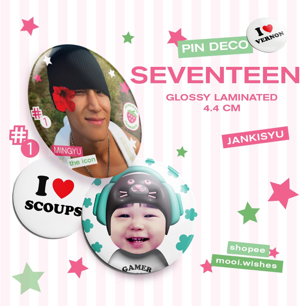 Seventeen Pin Glossy The Icon Sonny Angel น่ารักสุนทรียศาสตร์ Trinkets Deco [JANKISYU]