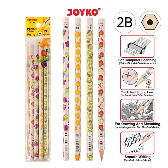 JOYKO Pencil P-109 2B Fruity 1 ชุด 4 ชิ้น