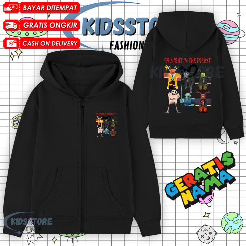 ROBLOX 99 NIGHT IN THE FOREST KIDS ZIPPER HOODIE / ROBLOX 99 NIGHT ZIPPER JACKET RECOMMENS FASHION