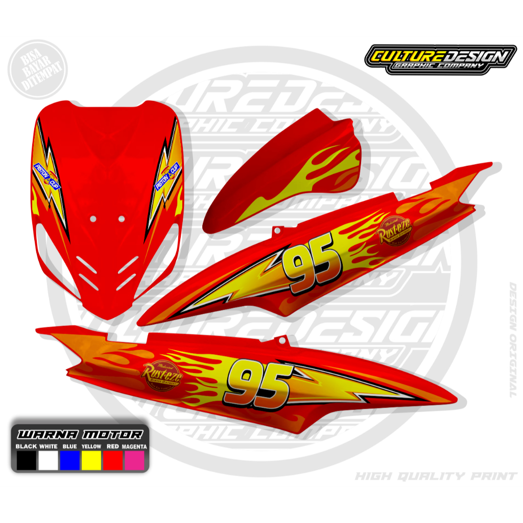 แถบสะท้อนแสง MIO SPOTY MOTIF McQueen ใหม่สติ๊กเกอร์มอเตอร์ไซค์ VERAL ใหม่ล่าสุด