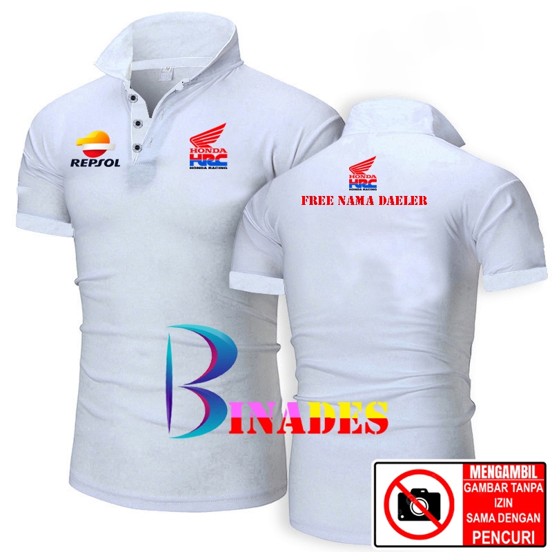 ขาย เสื้อยืด Wangky เสื้อคอปก HONDA - Honda Racing HRC - ฟรี NAME DALER เสื้อยืดคอปก Unisex, สกรีน D