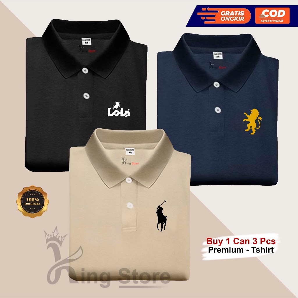 ซื้อ 1 แถม 3 เสื้อยืดคอปกโปโลลูซ | LP LP LP LP | แอลจีออร์ | เสื้อโปโล Distro | เสื้อยืดแขนสั้น