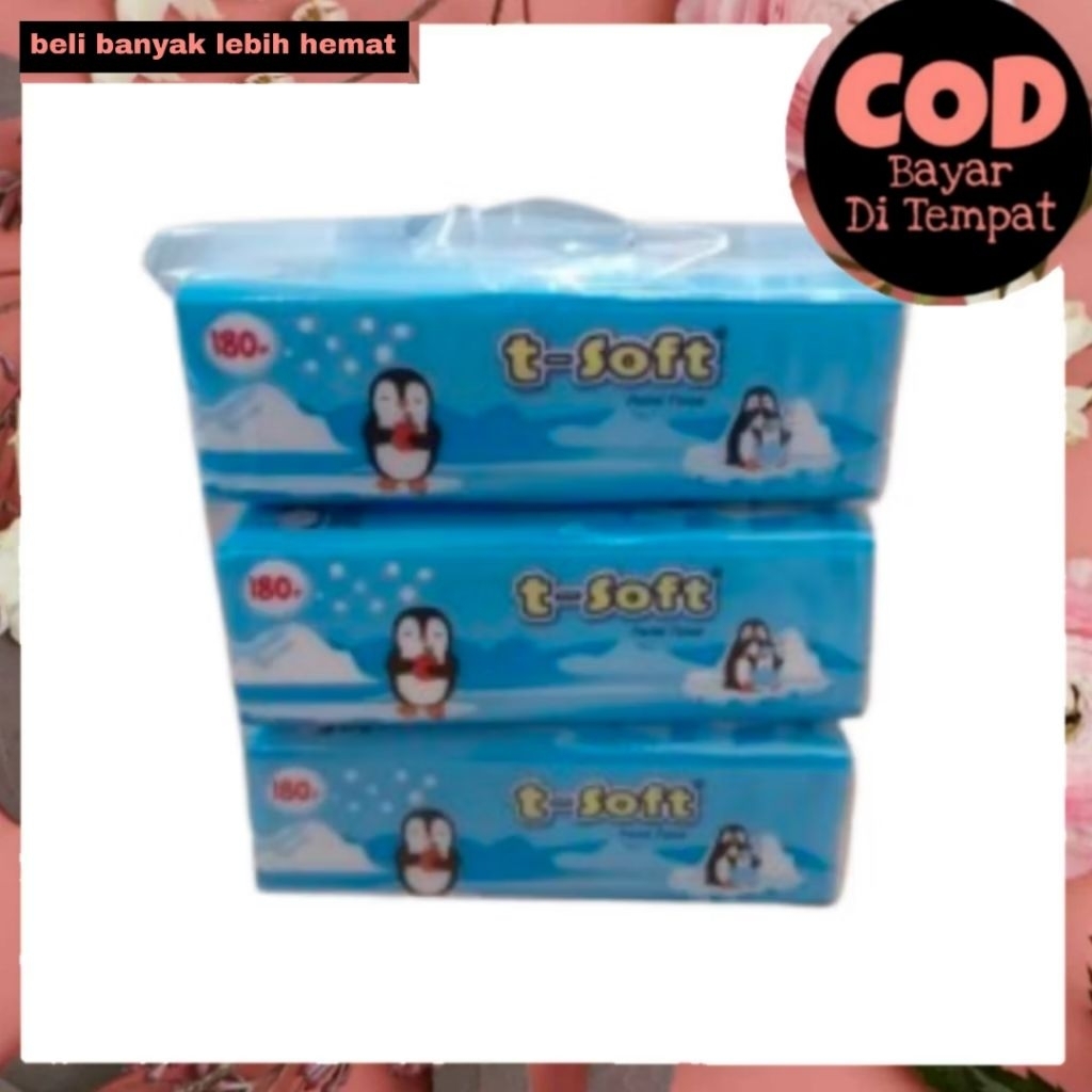 TSOFT BLUE TISSUE 180GR 2PLY RECTANGULAR FACIAL TISSUE (ร้านค้าตอนนี้)