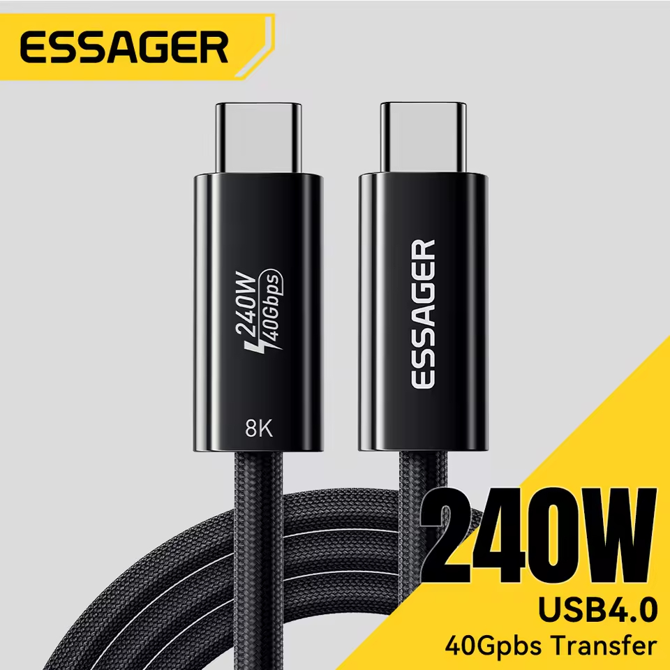 ESSAGER Type C 4.0 Projection 8K Fast Charging 240W Data Cable - ES-X62