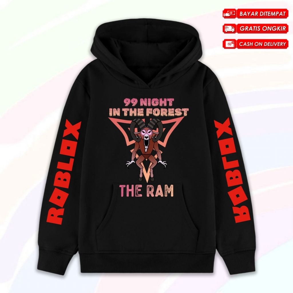 Roblox 99 Night In The Forest เด็ก Hoodie แจ็คเก็ตตัวอักษร Ram ฟรีชื่อ / Roblox 99 Night IN The Forest The Ram เด็ก Hoodie เสื้อกันหนาว