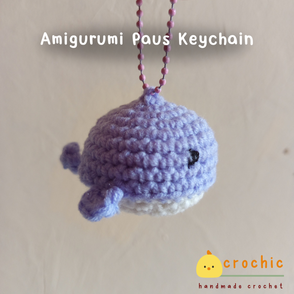 พวงกุญแจ Amigurumi Tiny Whale ถักทํามือ