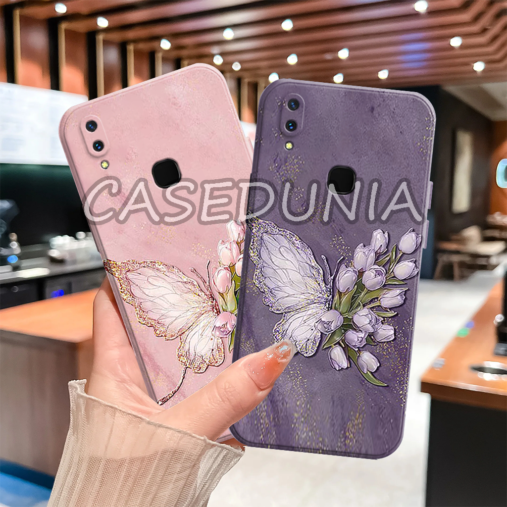 Vivo Y91 Y95 Y91c Y1s Y93 Finger Case with Modern Butterfly Motif - Softcase - Custom - Tpu All Type