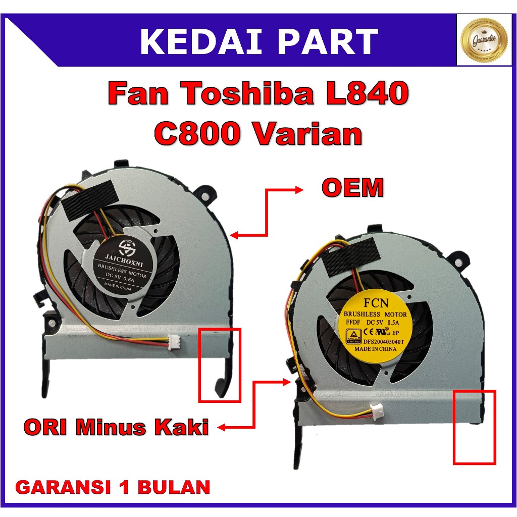 TOSHIBA L800 L840 C800 C805 M840 C840 OEM COOLING FAN